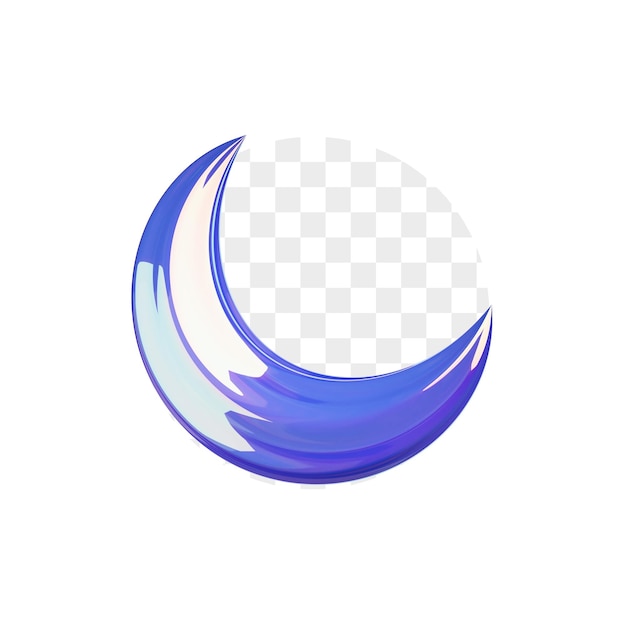 Holographische Mondformen 3D-Illustration