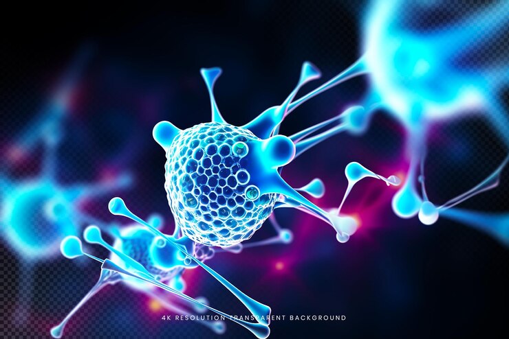 PSD holographischer virus auf durchsichtigem hintergrund