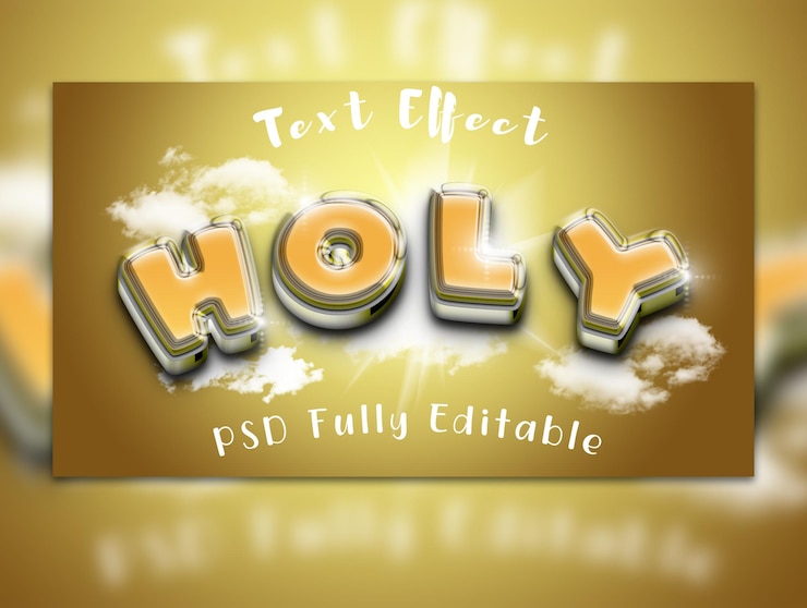 PSD holy 3d text effect
