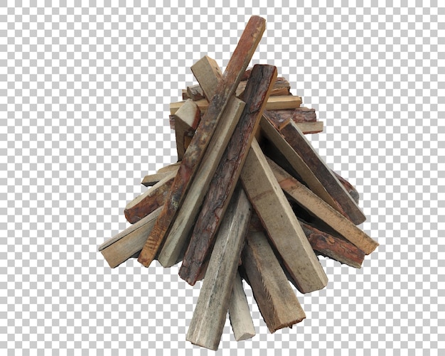 PSD holz für feuer, isoliert auf dem hintergrund 3d-rendering-illustration