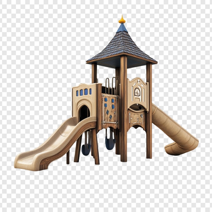 PSD holz-spielgerät mit rutsche für kinder spaß outdoor-spielplatz ausrüstung