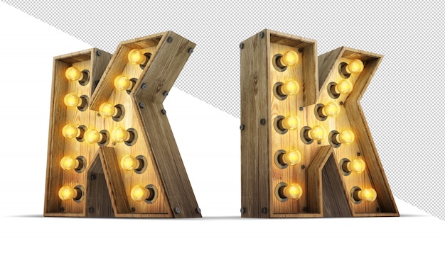 Holzalphabet Glühbirne 3d Rendering Illustration