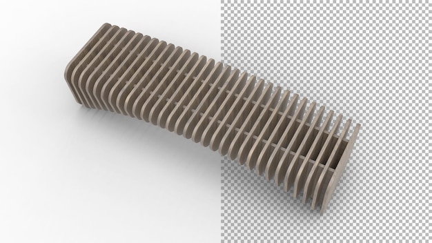 Holzbank Draufsicht mit Schatten 3D-Rendering