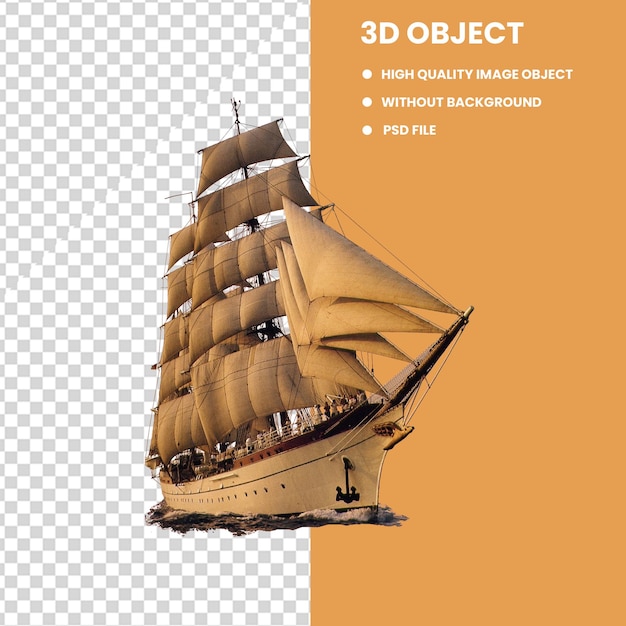 Holzboot auf Wasseroberfläche Holzsegelschiff Holzboot