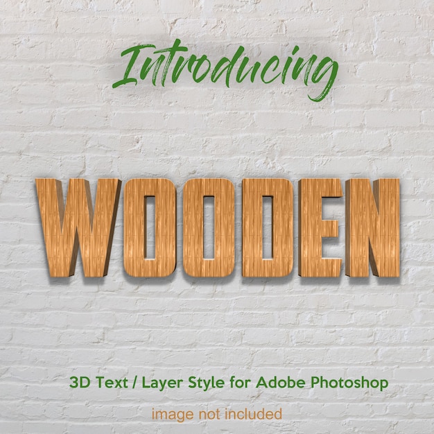 Holzbrett 3d maserte photoshop Schichtart-Texteffekte