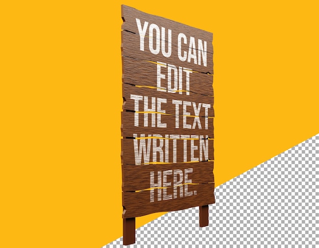Holzbrett mit bearbeitbarem Grunge-Text-Mockup