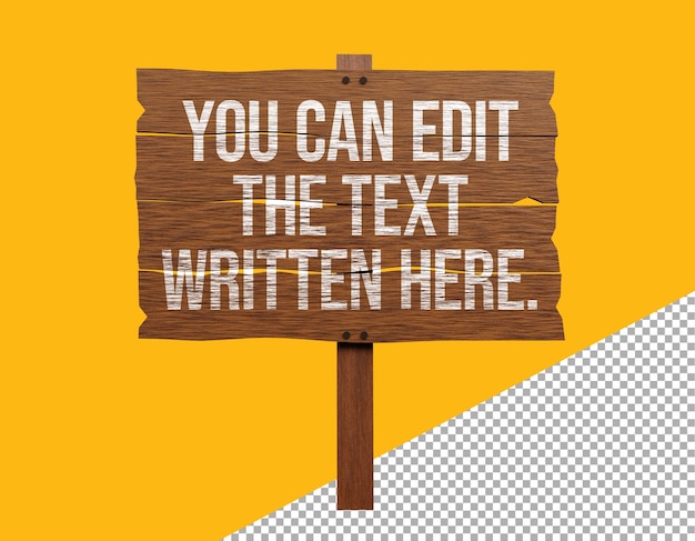 Holzbrett mit bearbeitbarem Grunge-Text-Mockup