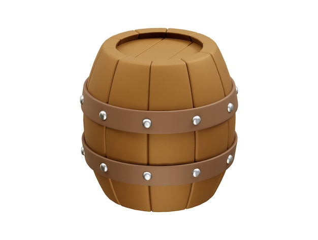 Holzfässersymbol 3D-Rendering-Symbol Holzfäßersymbol