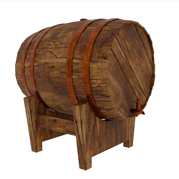 Holzfass auf dem Stand