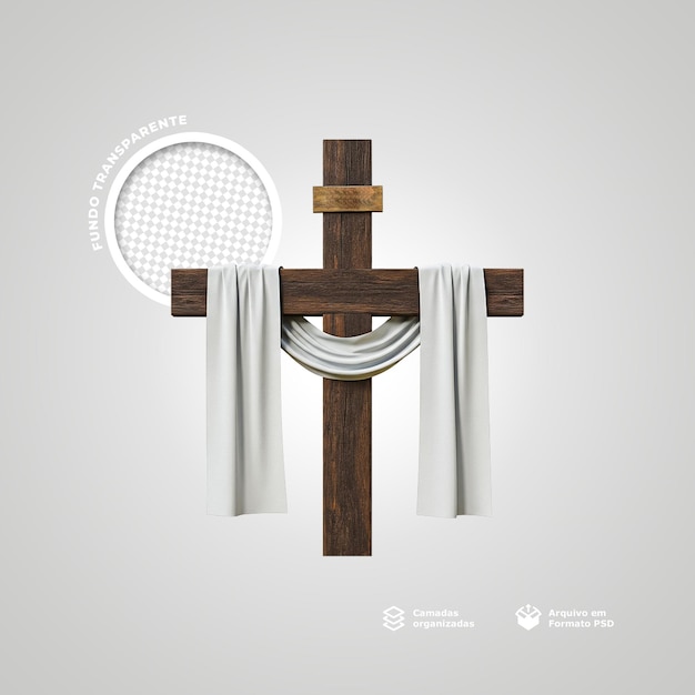 Holzkreuz mit weißem Tuch