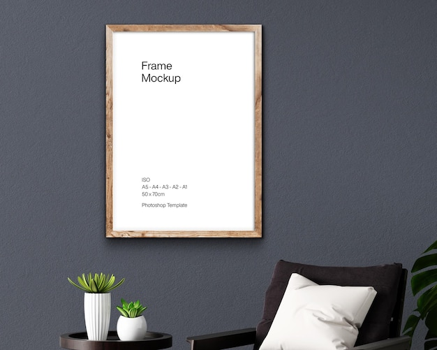 Holzrahmen-Mockup-PSD-Vorlage