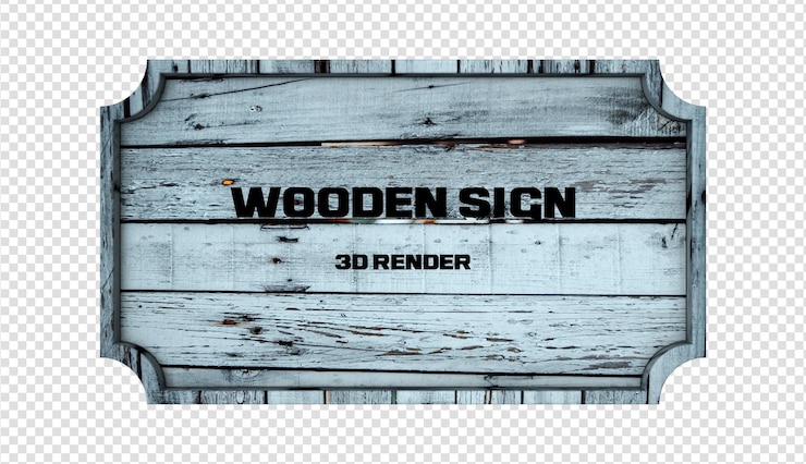 PSD holzschild 3d-rendering