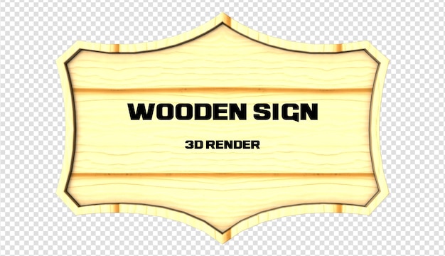 Holzschild 3d-rendering