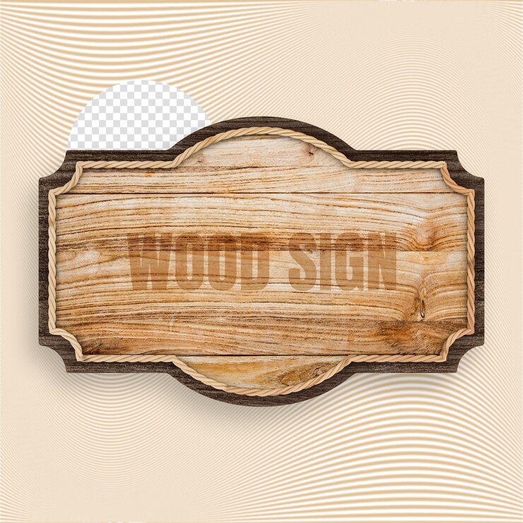 PSD holzschild 3d-rendering