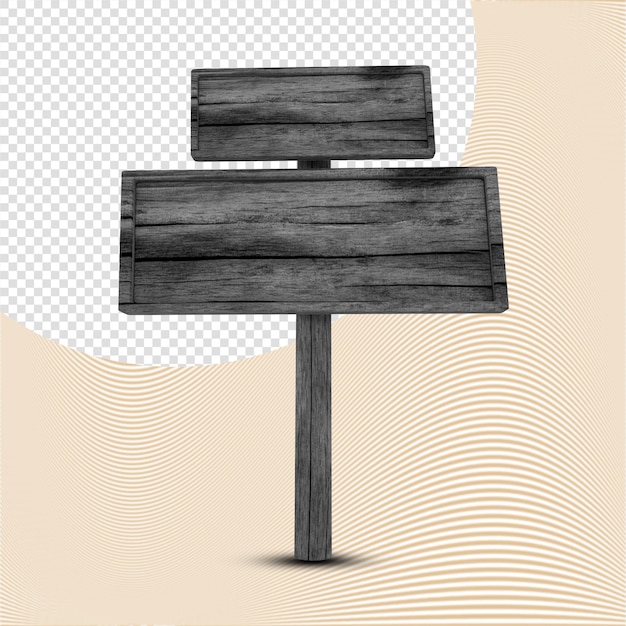 Holzschild 3d-rendering