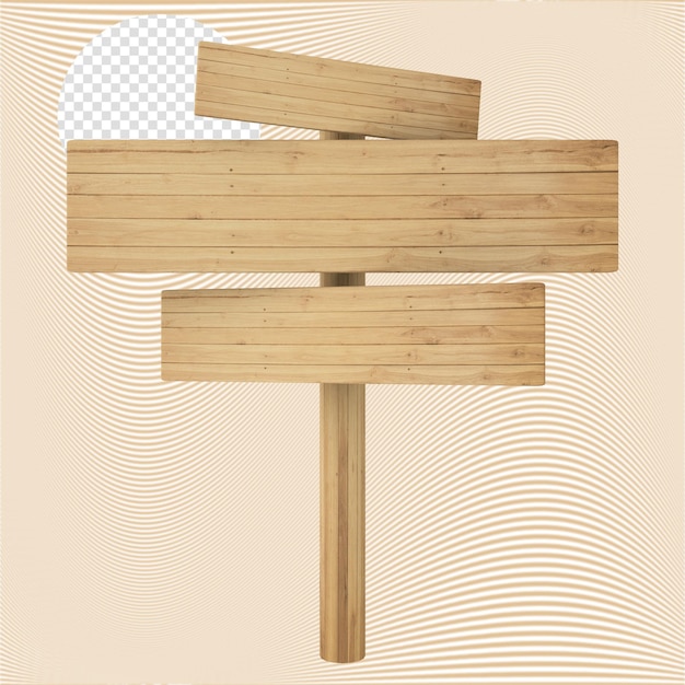 Holzschild 3d-rendering