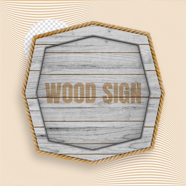 PSD holzschild 3d-rendering