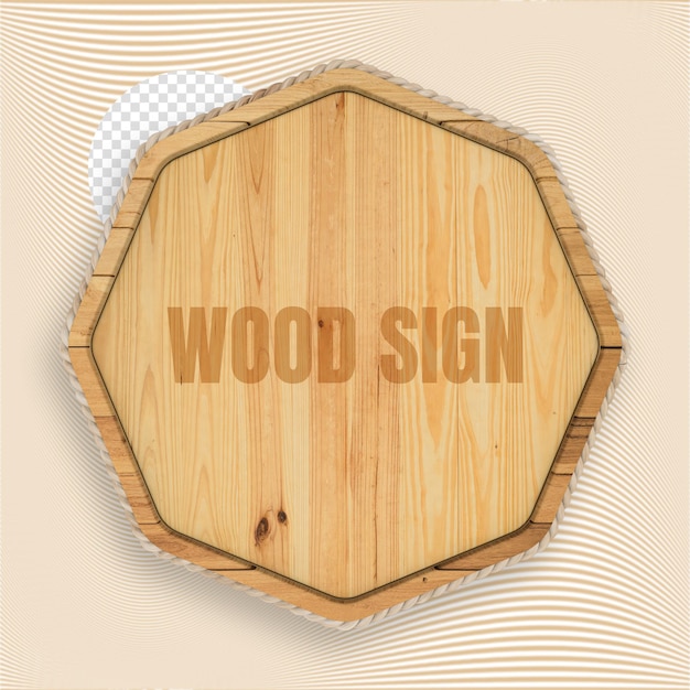 Holzschild 3D-Rendering