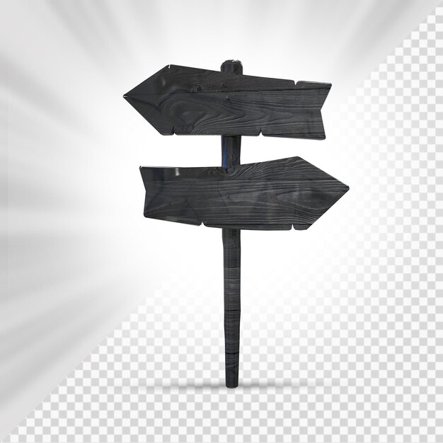Holzschilder 3D-Rendering
