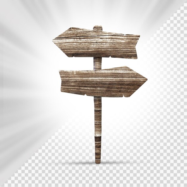 Holzschilder 3D-Rendering