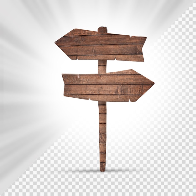 Holzschilder 3D-Rendering