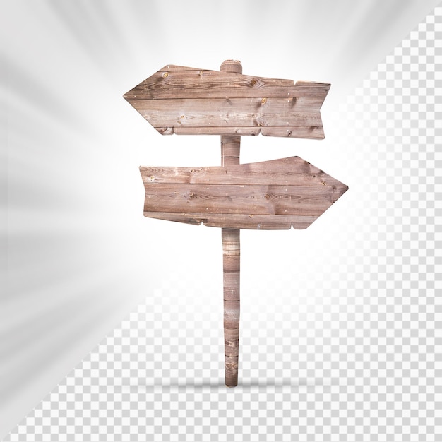 Holzschilder 3D-Rendering