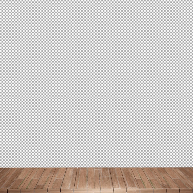 Holztisch Holztischplatte Vorderansicht 3d Render isoliert