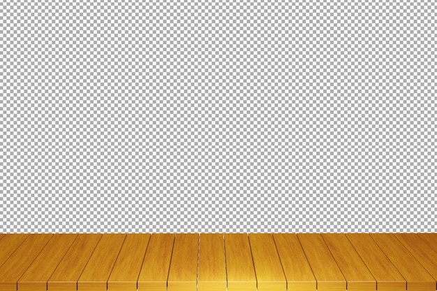 Holztisch Holztischplatte Vorderansicht 3d Render isoliert