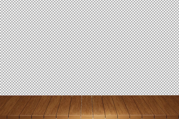 Holztisch Holztischplatte Vorderansicht 3d Render isoliert