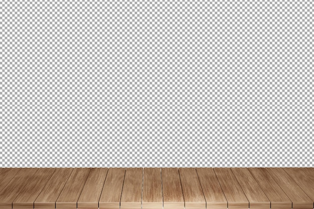 Holztisch Holztischplatte Vorderansicht 3d Render isoliert