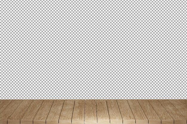 Holztisch Holztischplatte Vorderansicht 3d Render isoliert
