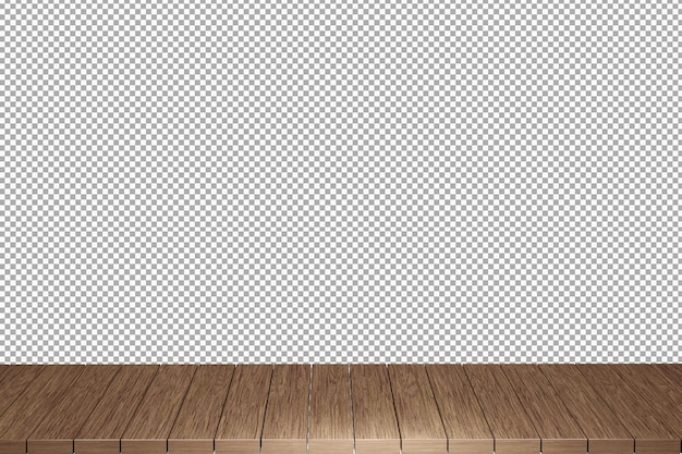 Holztisch Holztischplatte Vorderansicht 3d Render isoliert