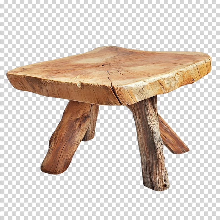 PSD holztisch isoliert auf durchsichtigem hintergrund