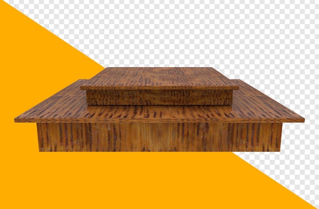 Holztisch mit kleinem Tisch auf brauner Arbeitsplatte