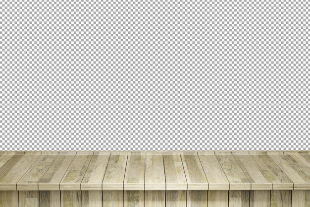Holztischplatte Vorderansicht 3d Render isoliert