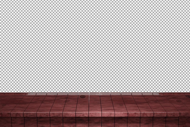 Holztischplatte Vorderansicht 3d Render isoliert