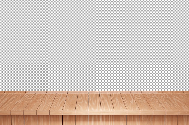 Holztischplatte Vorderansicht 3d Render isoliert
