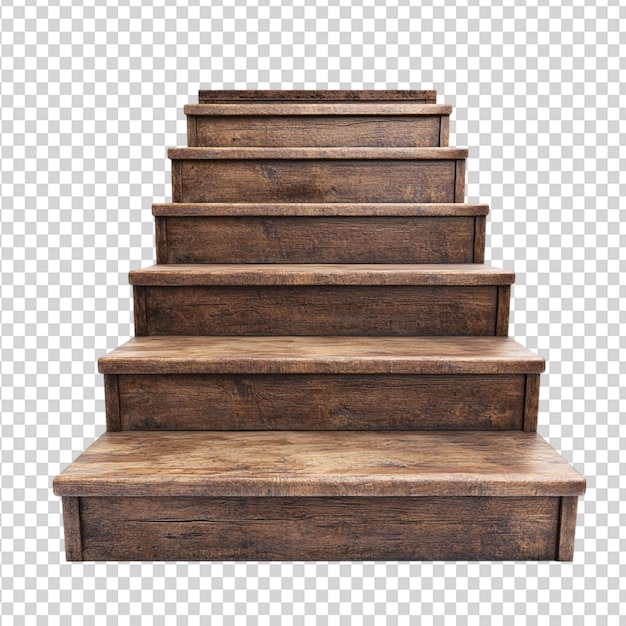 Holztreppe, isoliert auf durchsichtigem Hintergrund