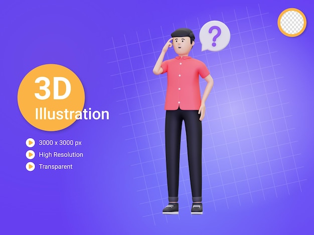 PSD el hombre 3d es una ilustración confusa