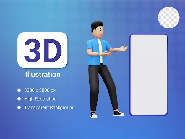 el hombre 3d está señalando algo en el tablero