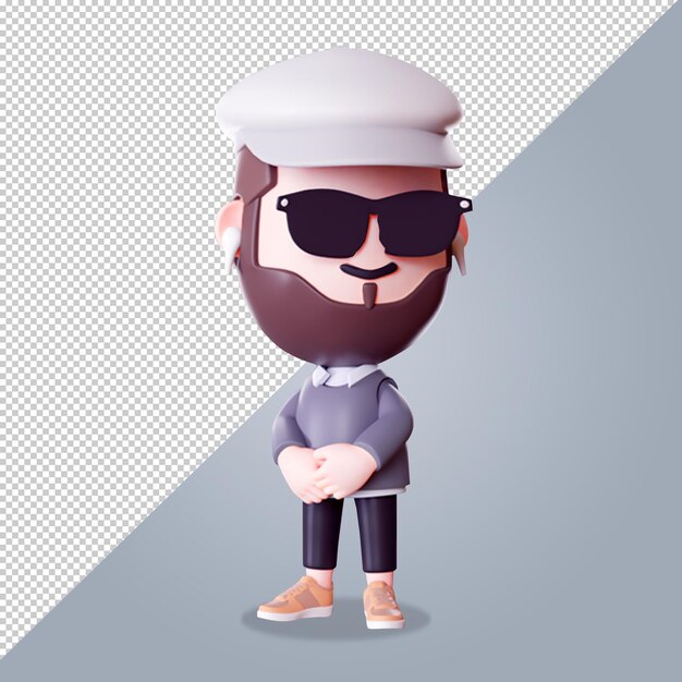 hombre 3d con gafas negras