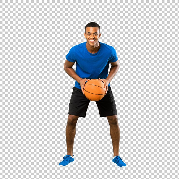 PSD hombre afroamericano jugador de baloncesto