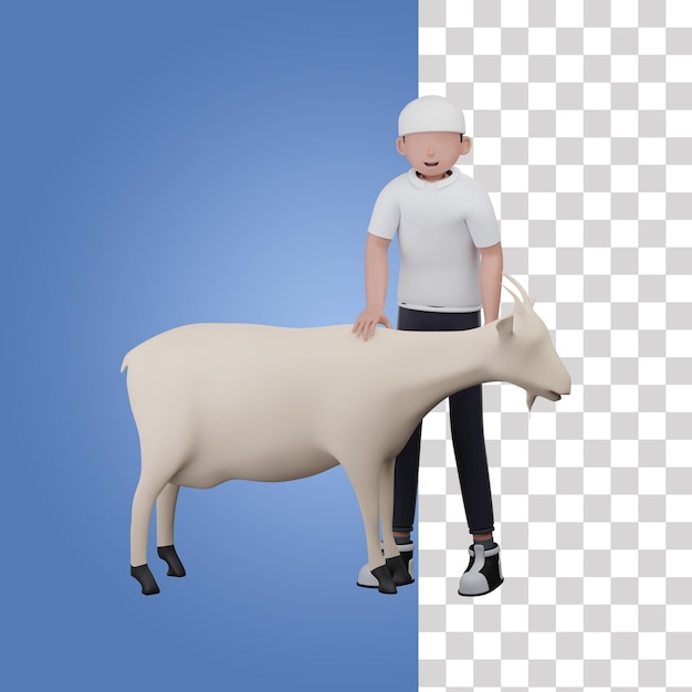 Hombre con cabra icon 3d