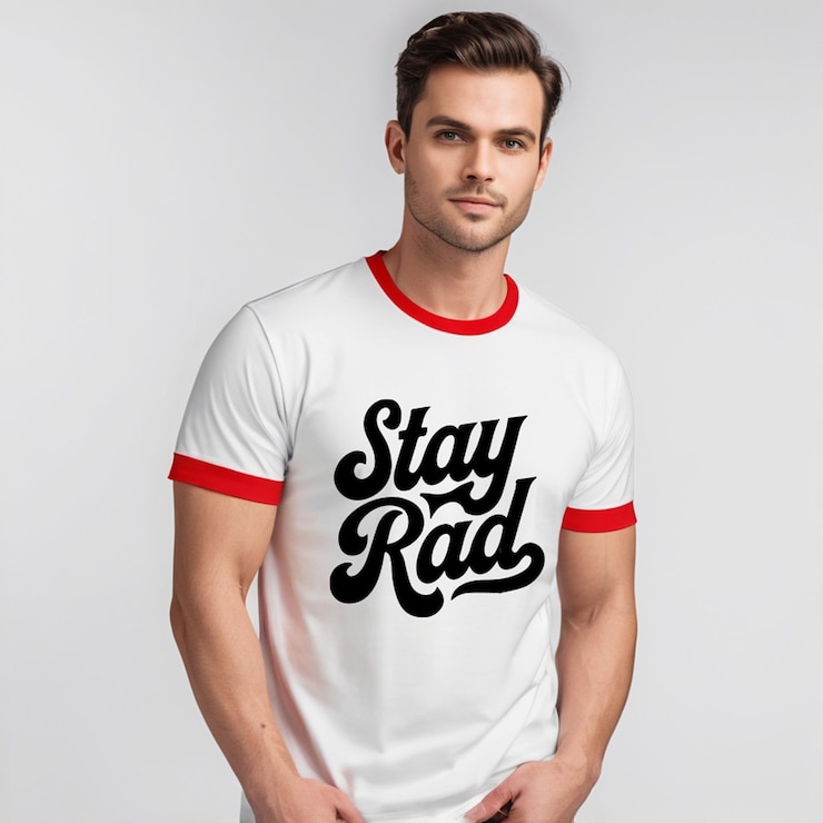 un hombre con una camisa blanca que dice quedarse en ella