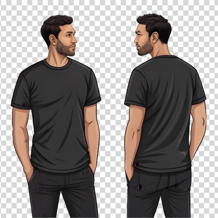 PSD hombre con una camiseta sencilla en un fondo aislado