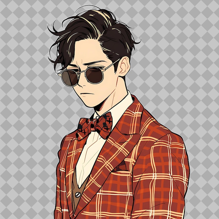 PSD un hombre con corbata roja y gafas de sol está posando para una foto