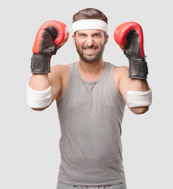 PSD hombre deportivo con guantes de boxeo