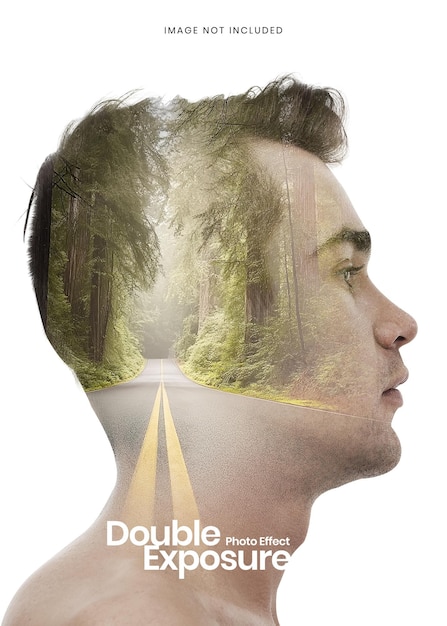 El hombre de la doble exposición Un viaje a través de la naturaleza Abraza