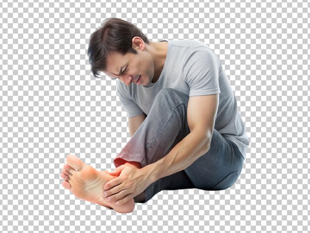 Hombre con dolor en el pie