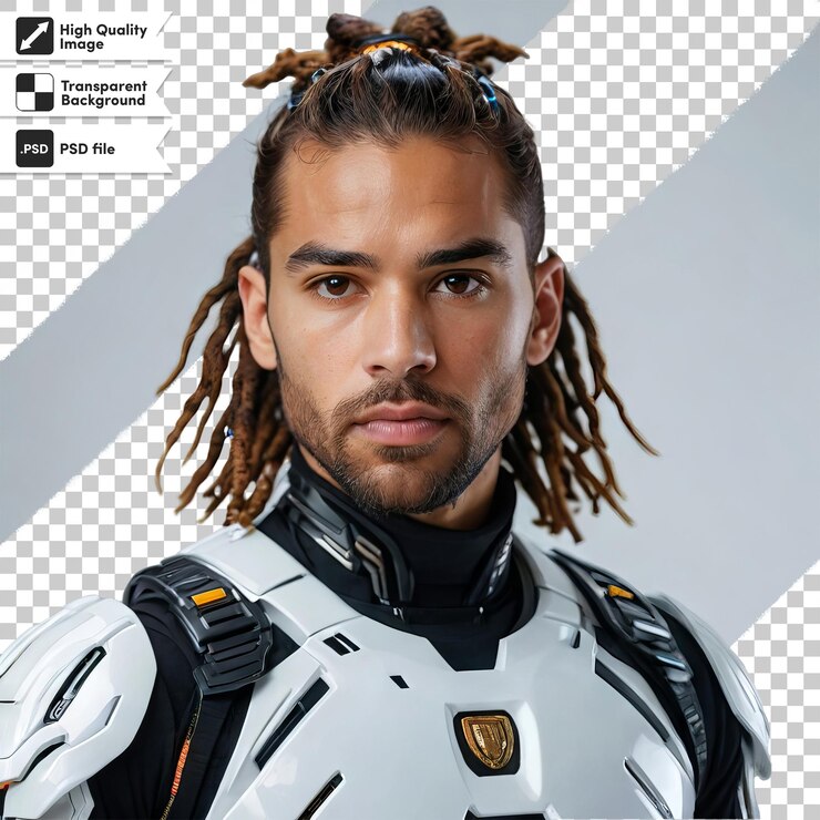 PSD un hombre con dreadlocks en la cabeza